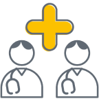 doctors with cross icon
