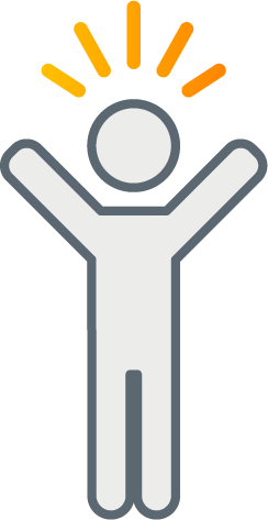 Person with arms raised icon